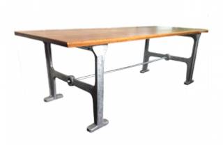 Aluminium and Oak Kitchen Table